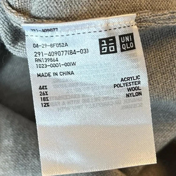 Uniqlo Wool Blend Long Sleeve Basic Solid Sweater Dress Women’s SZ Medium Gray - Picture 8 of 8
